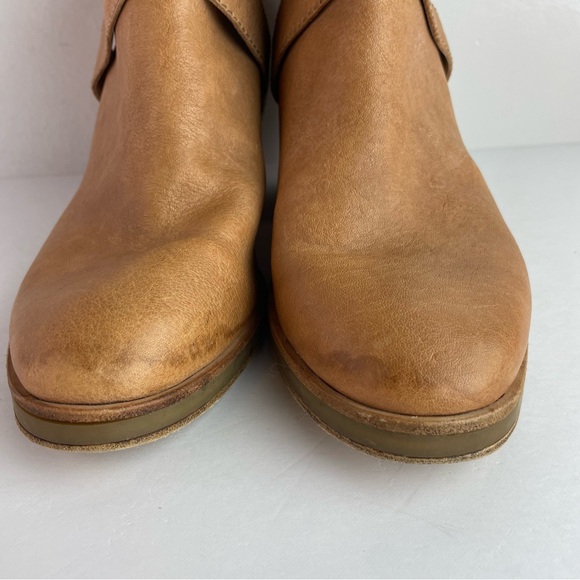 Eileen Fisher Derby Tan Leather Ankle Boots - Picture 3 of 9